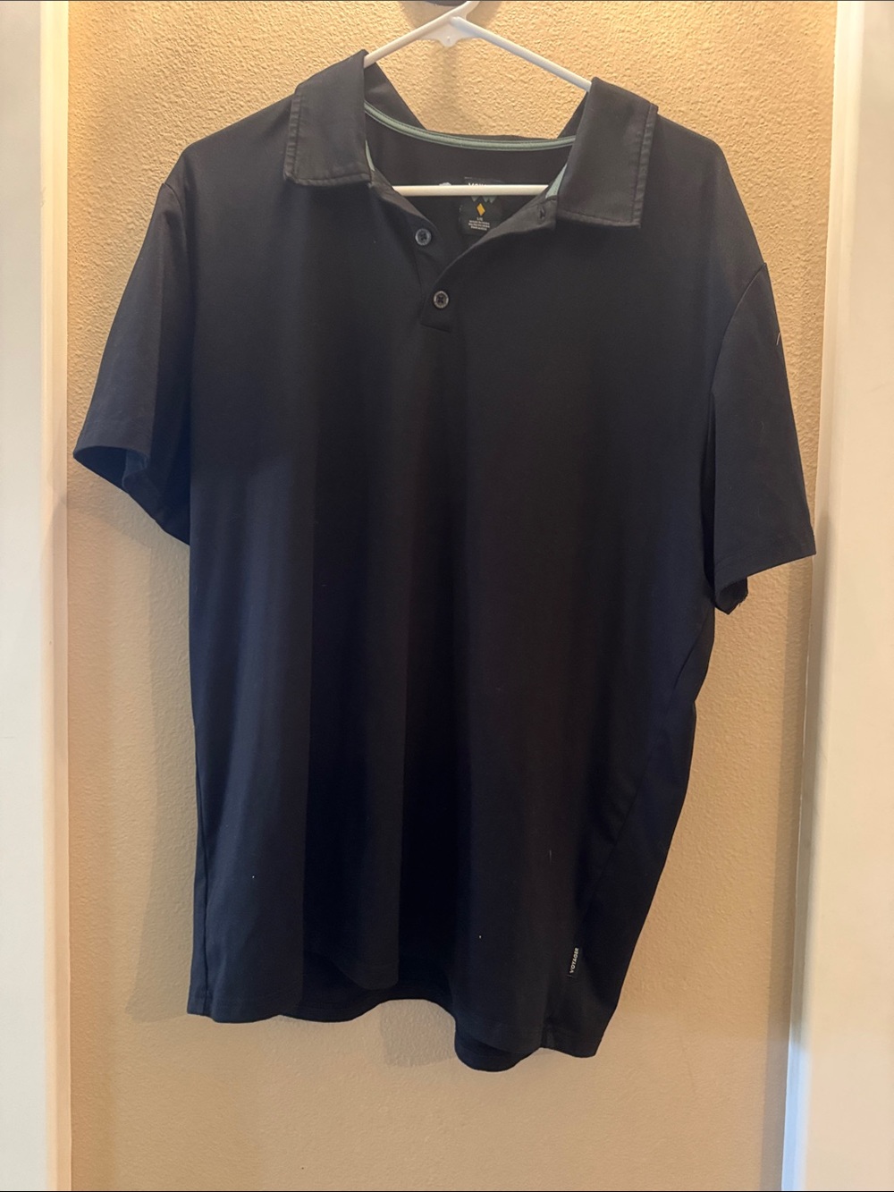 Volcom Men's Black Polo with Subtle Collar Detail